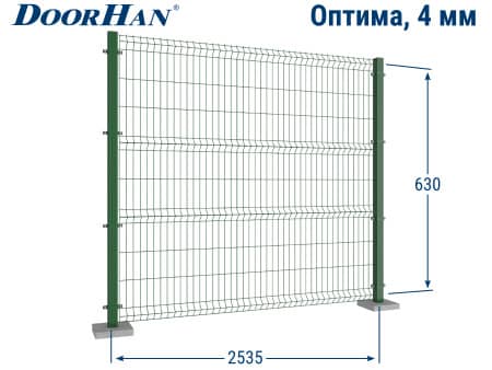 Купить 3D заборную секцию ДорХан 2535×630 мм в Перми от 1010 руб.